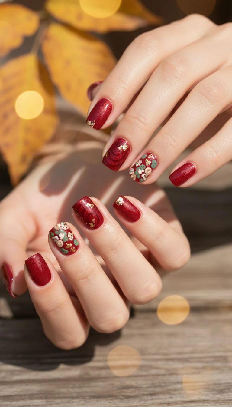mẫu nail tết đơn giản