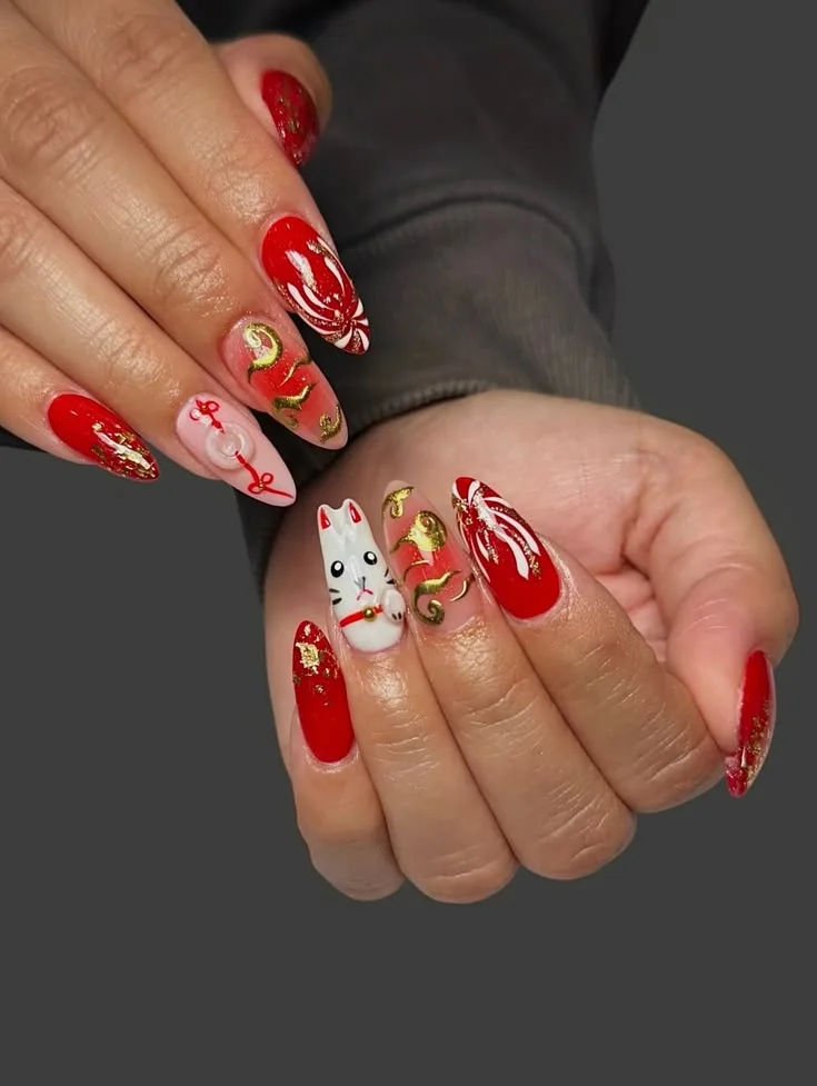 mẫu nail Tết