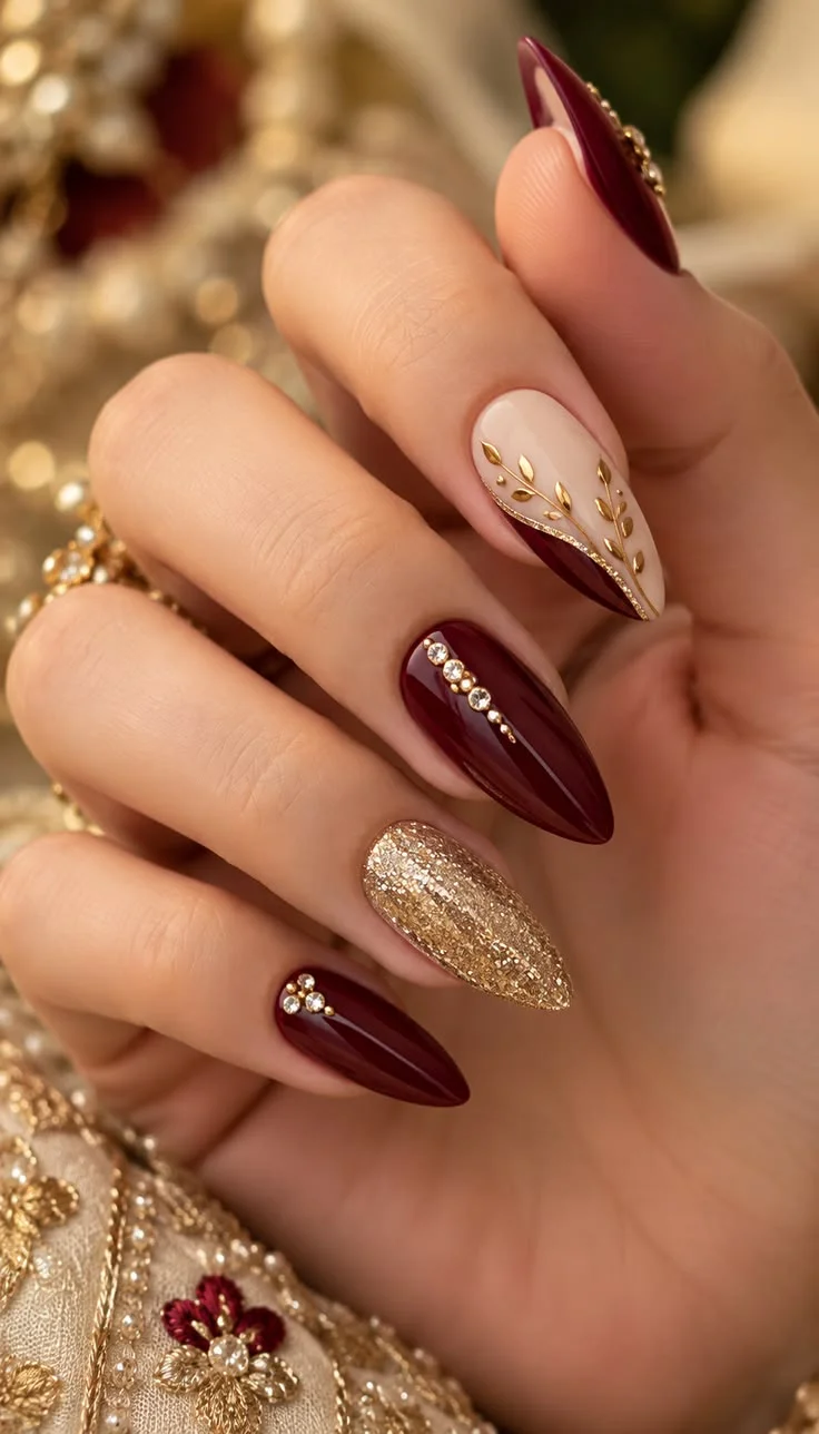 Màu nail Tết cho da ngăm
