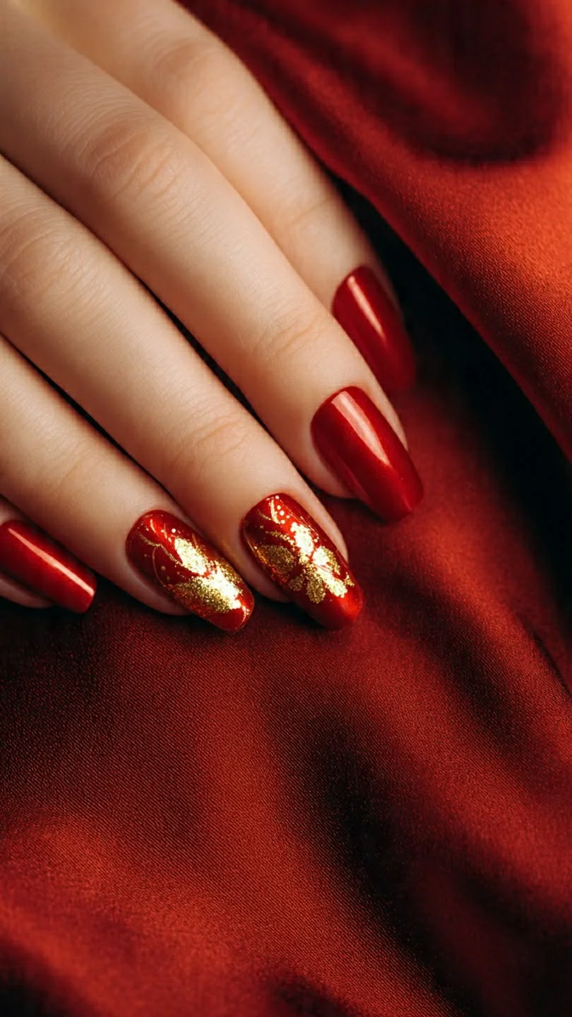 mẫu nail tết đơn giản
