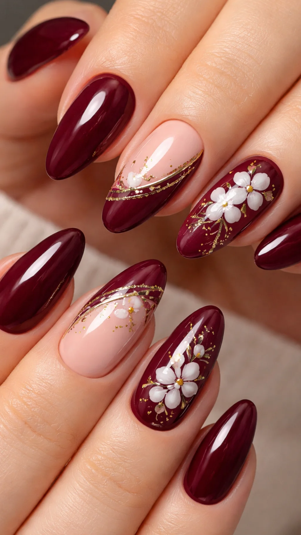 mẫu nail Tết màu đỏ