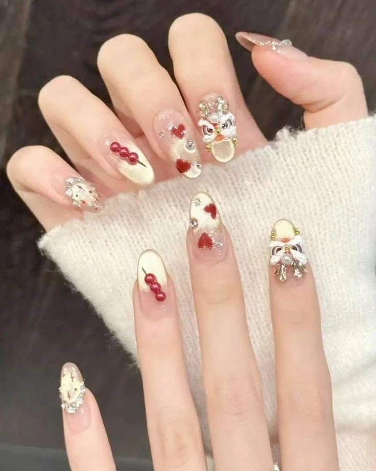 các mẫu nail ngày Tết