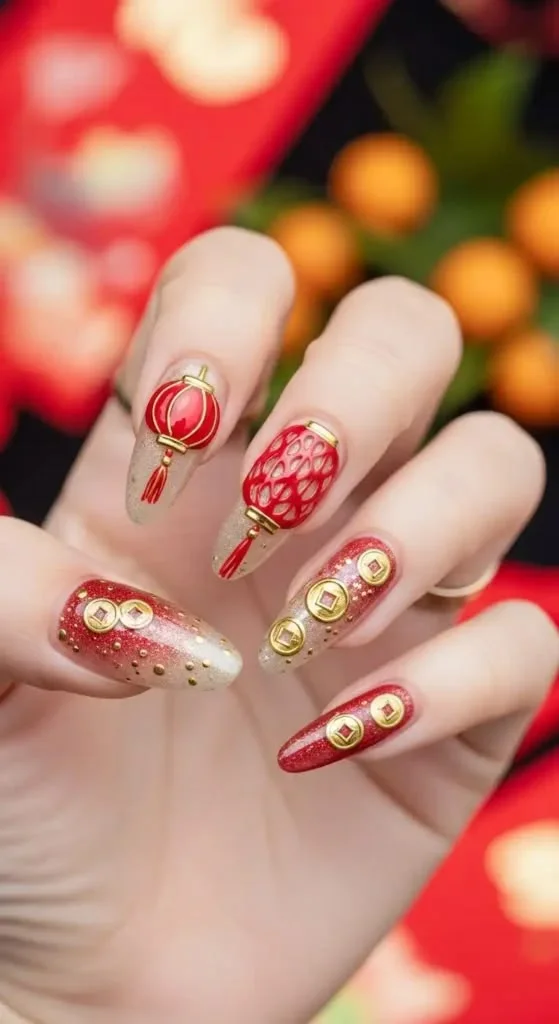 Các mẫu nail Tết