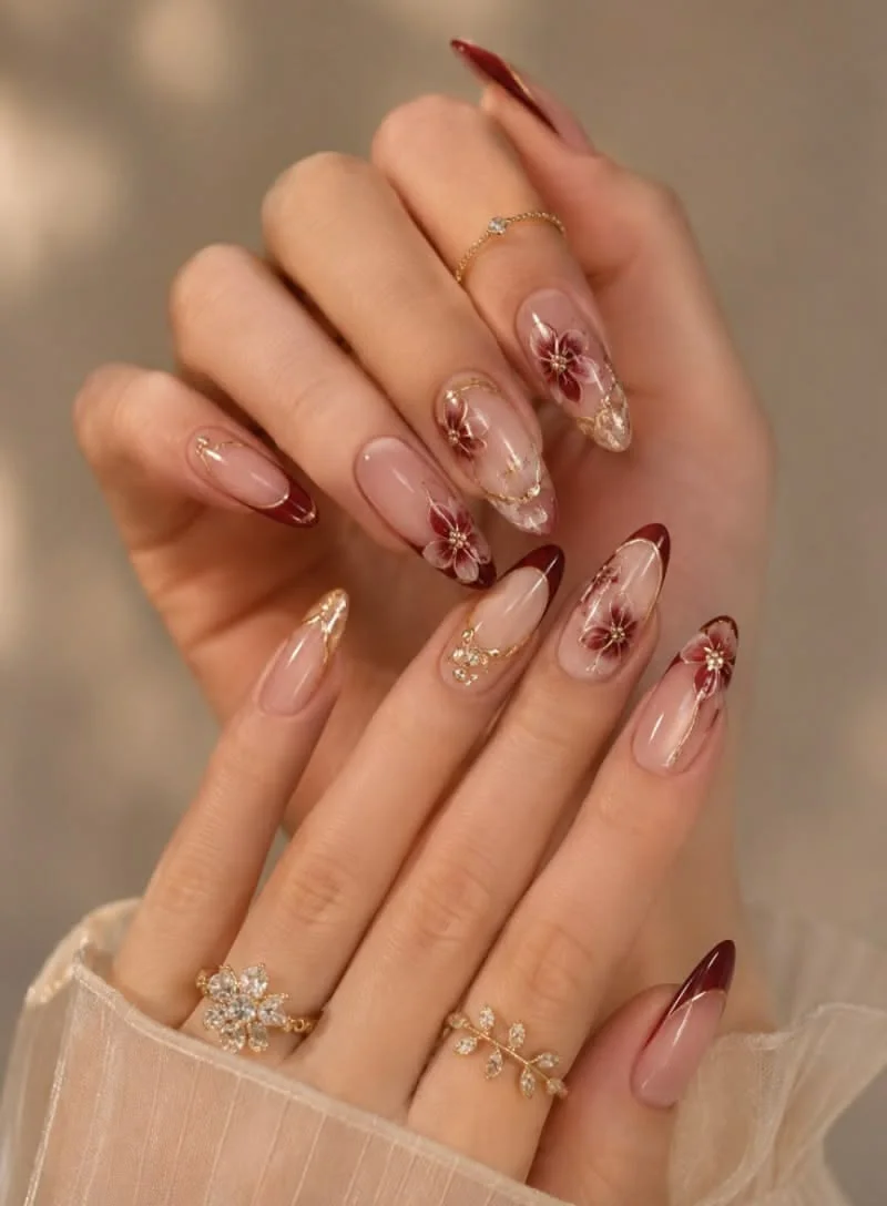 mẫu móng tay Tết