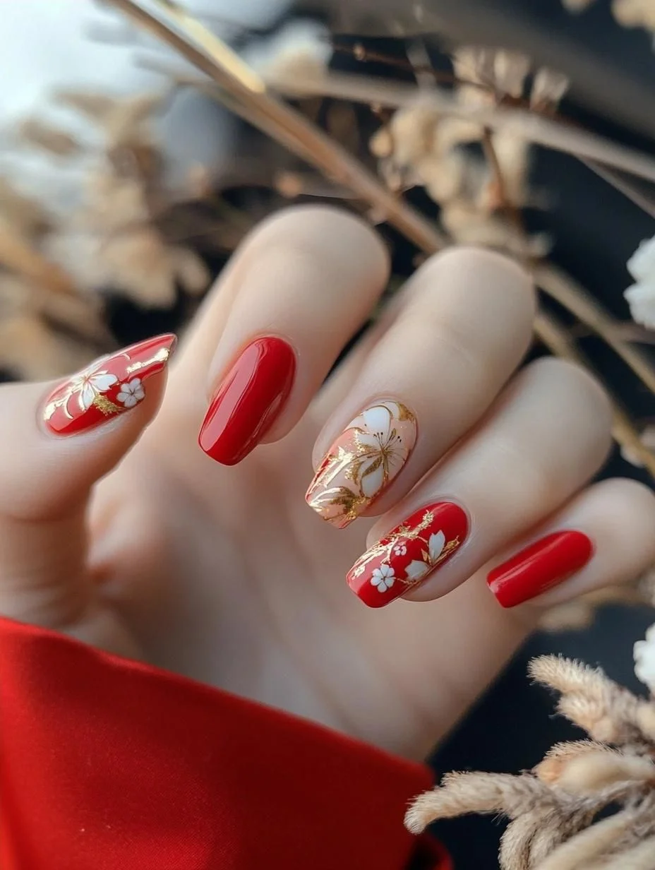 mẫu nail Tết